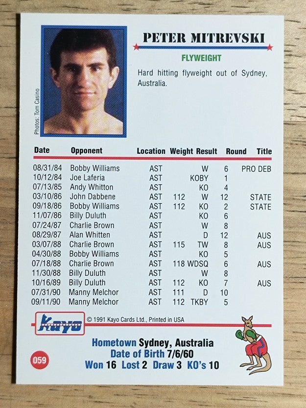 1991 Kayo #59 Peter Mitrevski