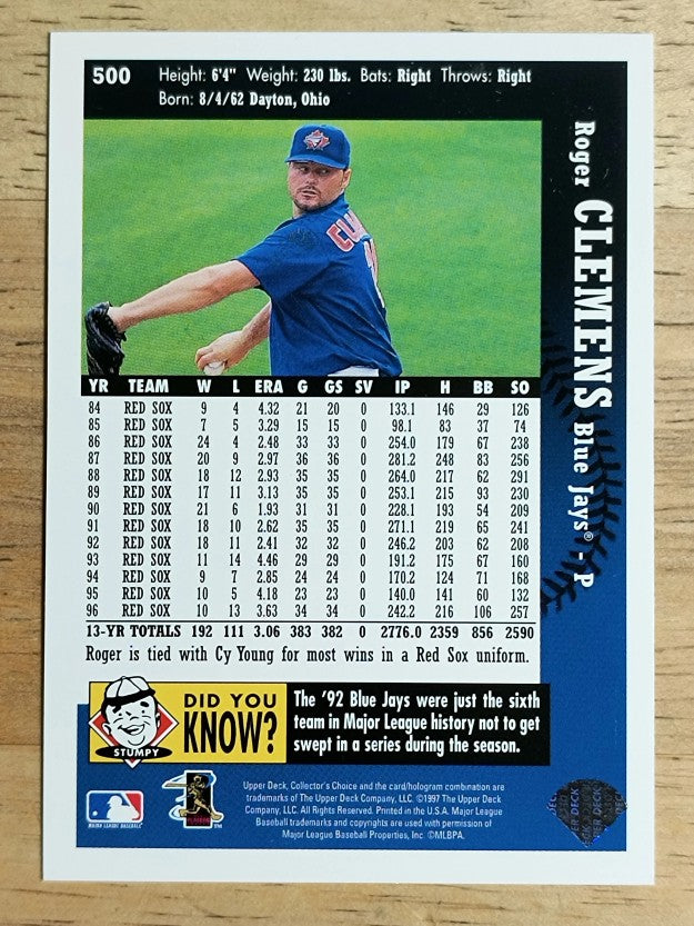 1997 Collector's Choice #500 Roger Clemens