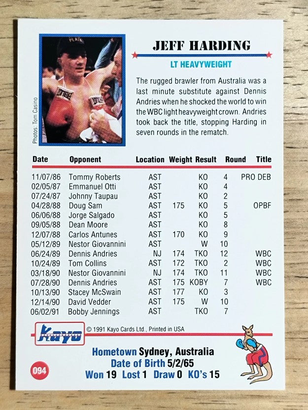 1991 Kayo #94 Jeff Harding
