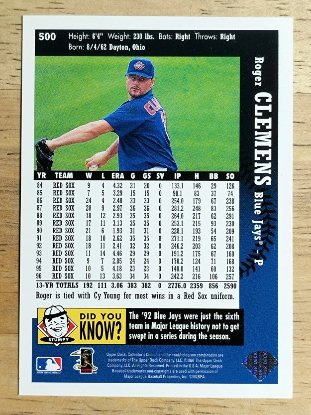 1997 Collector's Choice #500 Roger Clemens