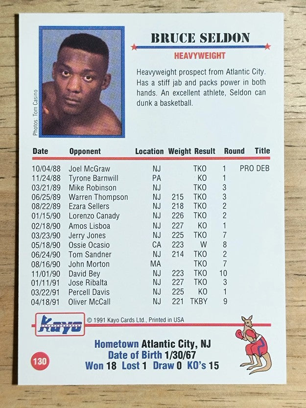 1991 Kayo #130 Bruce Seldon