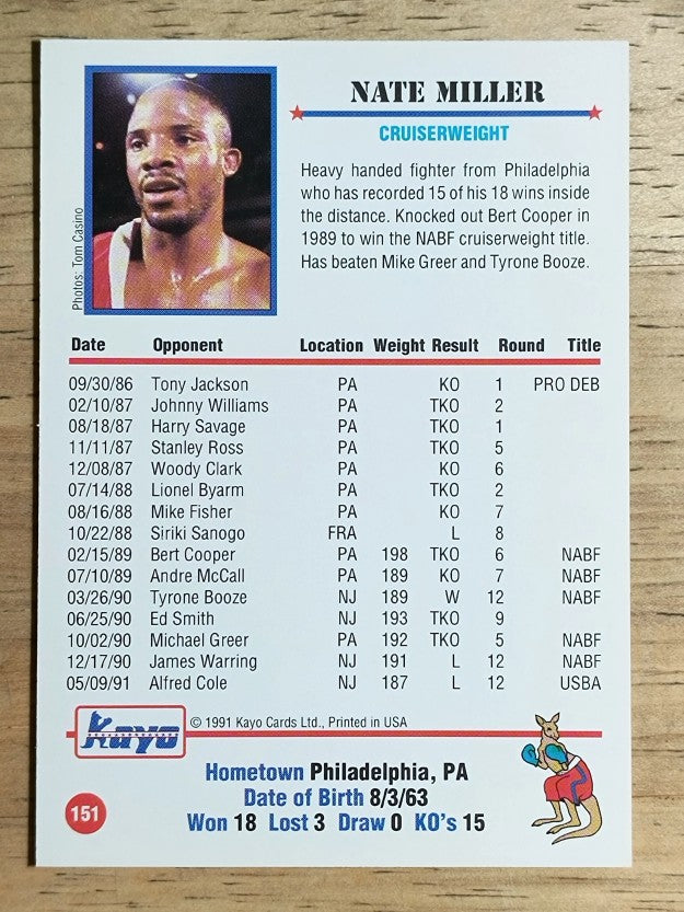1991 Kayo #151 Nate Miller