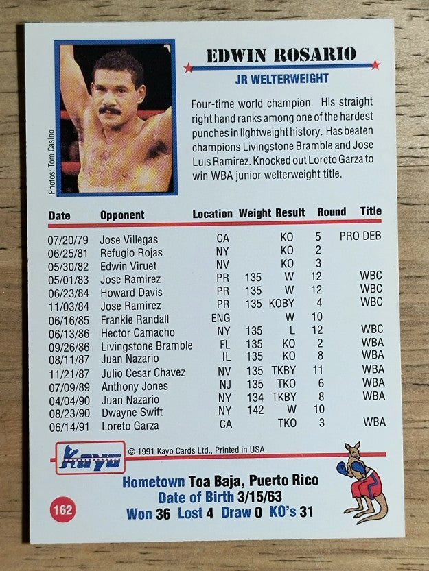 1991 Kayo #162 Edwin Rosario