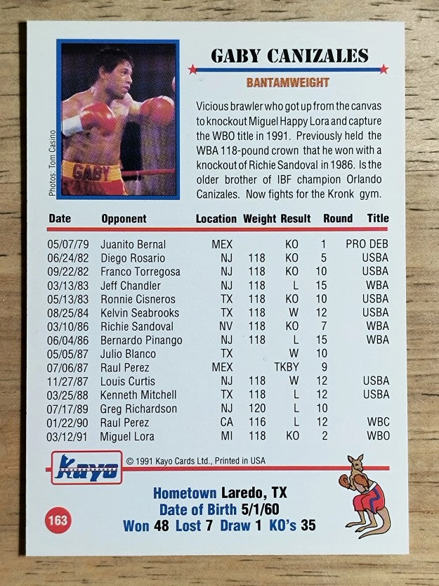 1991 Kayo #163 Gaby Canizales