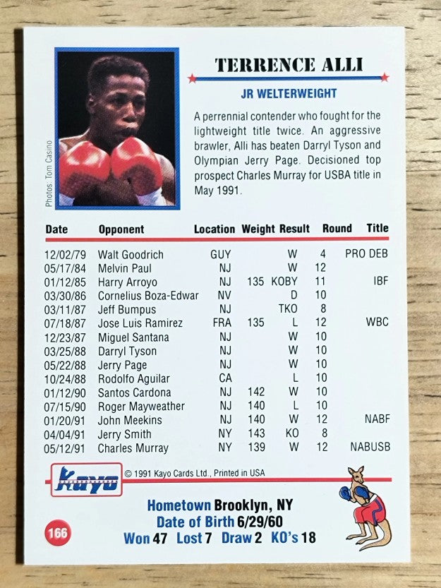1991 Kayo #166 Terrance Alli
