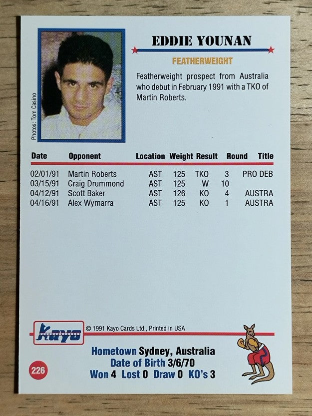 1991 Kayo #226 Eddie Younan