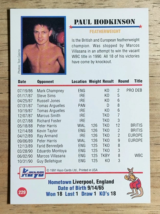 1991 Kayo #229 Paul Hodkinson