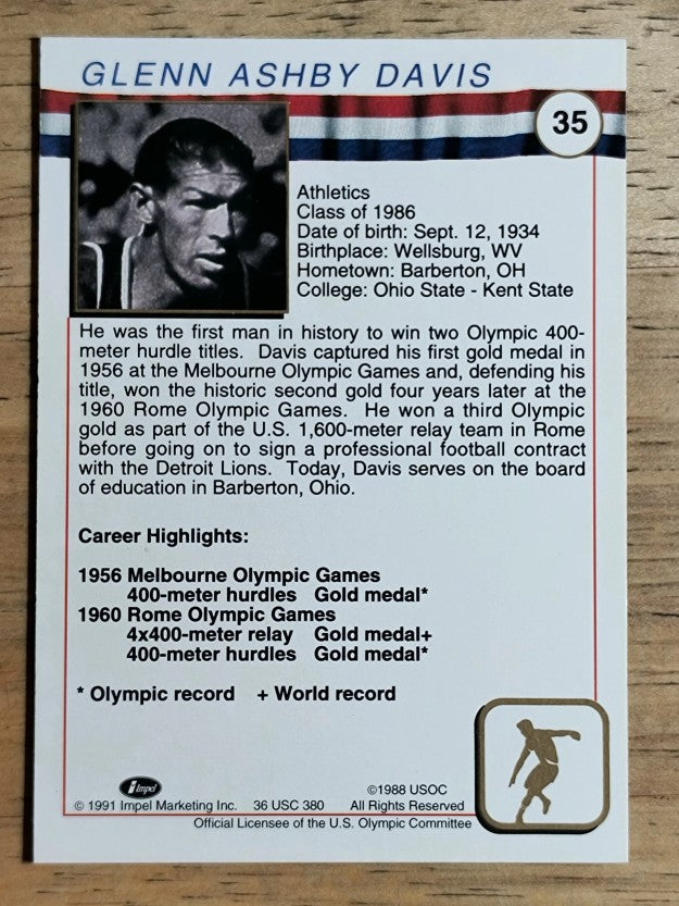 1991 Impel U.S. Olympic Hall of Fame #35 Glenn Davis