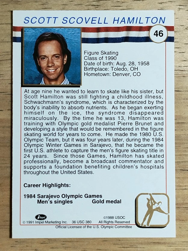 1991 Impel U.S. Olympic Hall of Fame #46 Scott Hamilton