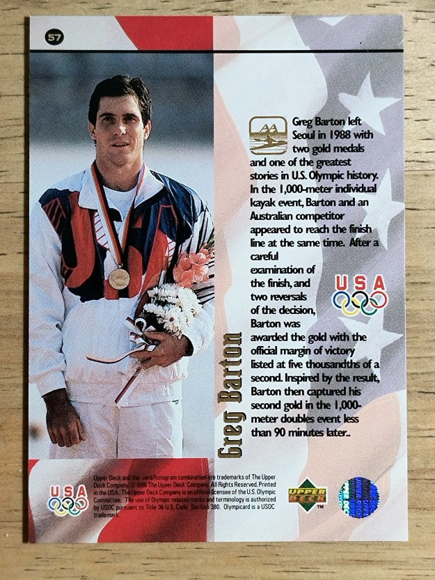 1996 Upper Deck U.S. Olympic #57 Greg Barton