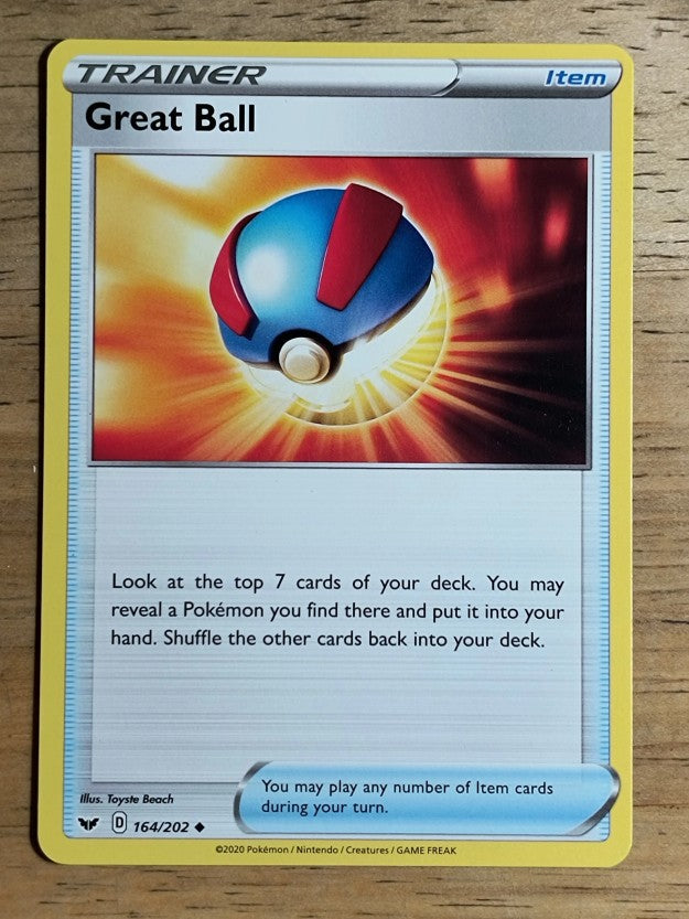 2020 Pokemon Sword and Shield #164 Great Ball U
