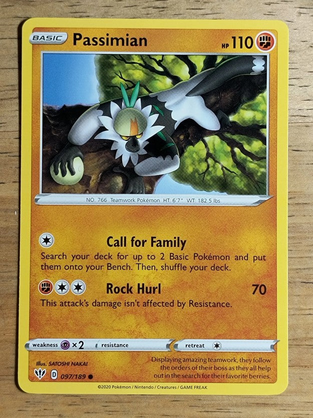 2020 Pokemon TCG Sword & Shield Darkness Ablaze #097 Passimian C