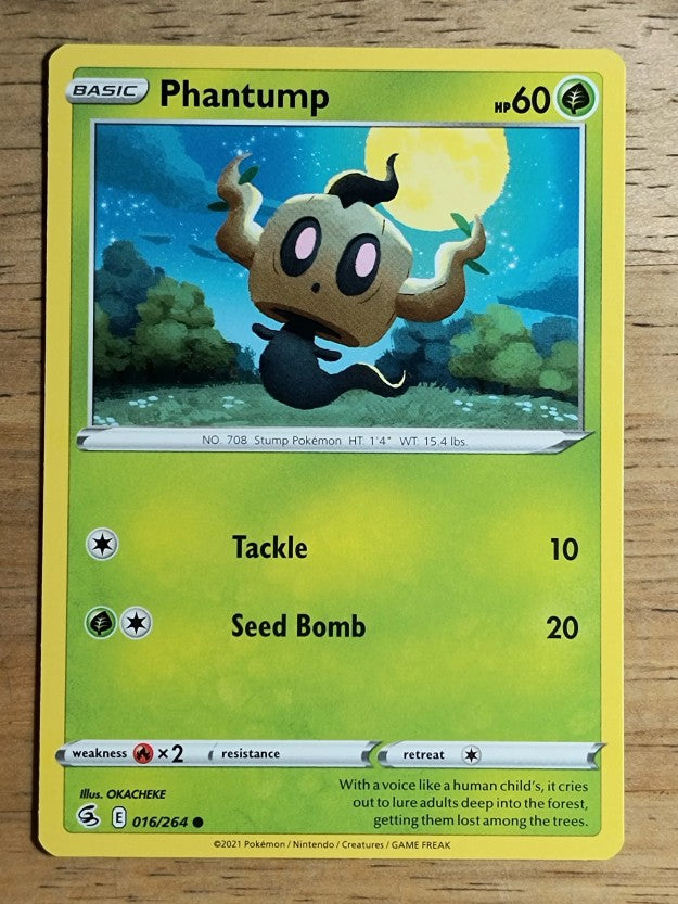 2021 Pokemon Sword and Shield Fusion Strike #16 Phantump C
