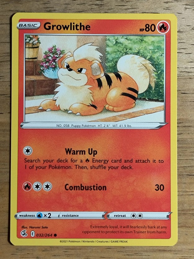 2021 Pokemon Sword and Shield Fusion Strike #32 Growlithe C