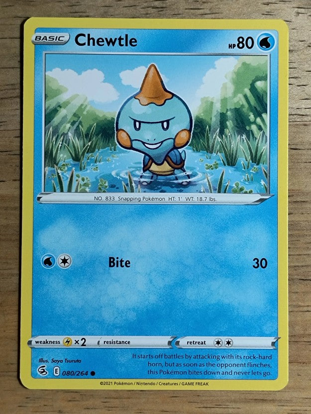 2021 Pokemon Sword and Shield Fusion Strike #80 Chewtle C