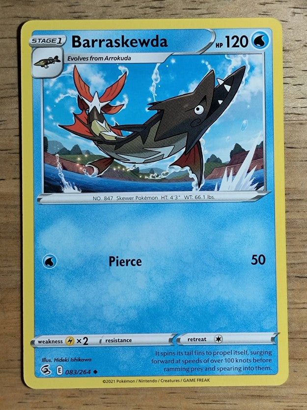 2021 Pokemon Sword and Shield Fusion Strike #83 Barraskewda U