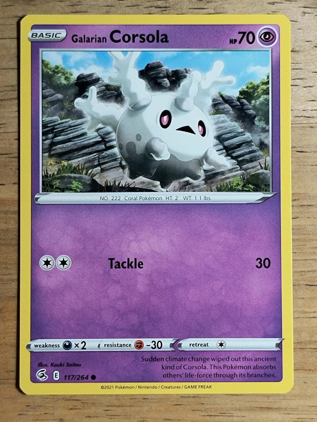 2021 Pokemon Sword and Shield Fusion Strike #117 Galarian Corsola C