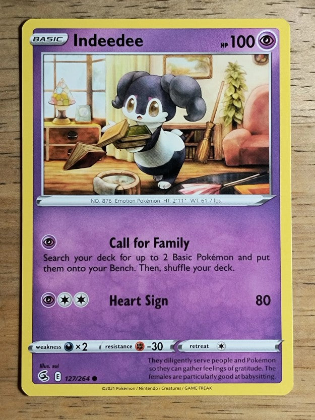 2021 Pokemon Sword and Shield Fusion Strike #127 Indeedee C