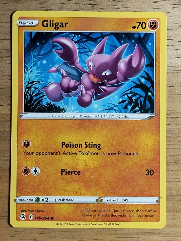2021 Pokemon Sword and Shield Fusion Strike #140 Gligar C