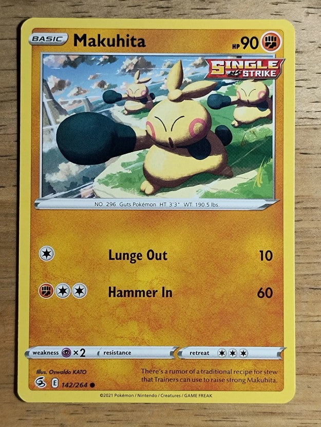 2021 Pokemon Sword and Shield Fusion Strike #142 Makuhita C