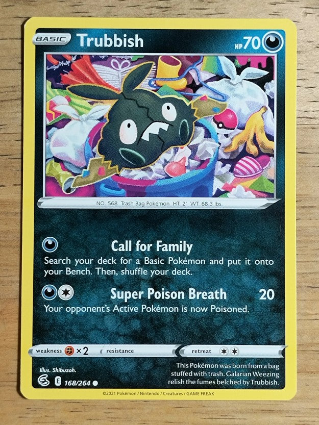 2021 Pokemon Sword and Shield Fusion Strike #168 Trubbish C