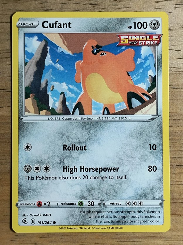 2021 Pokemon Sword and Shield Fusion Strike #191 Cufant C