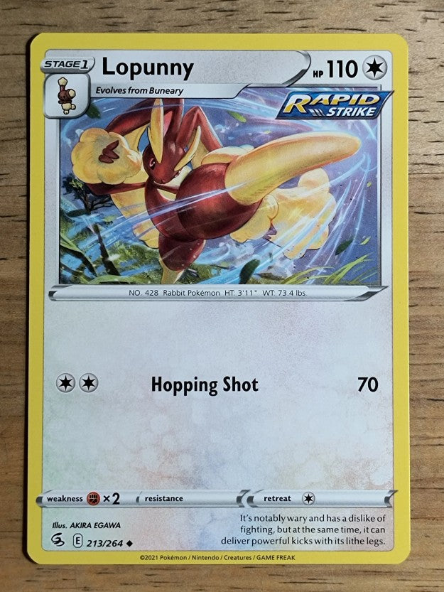 2021 Pokemon Sword and Shield Fusion Strike #213 Lopunny U