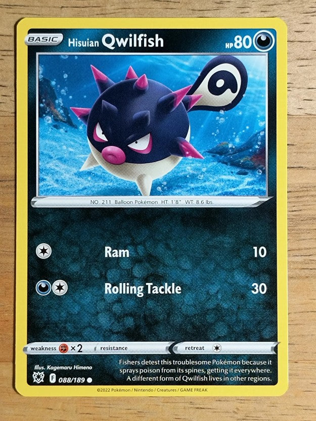 2022 Pokemon Sword and Shield Astral Radiance #88 Hisuian Qwilfish C