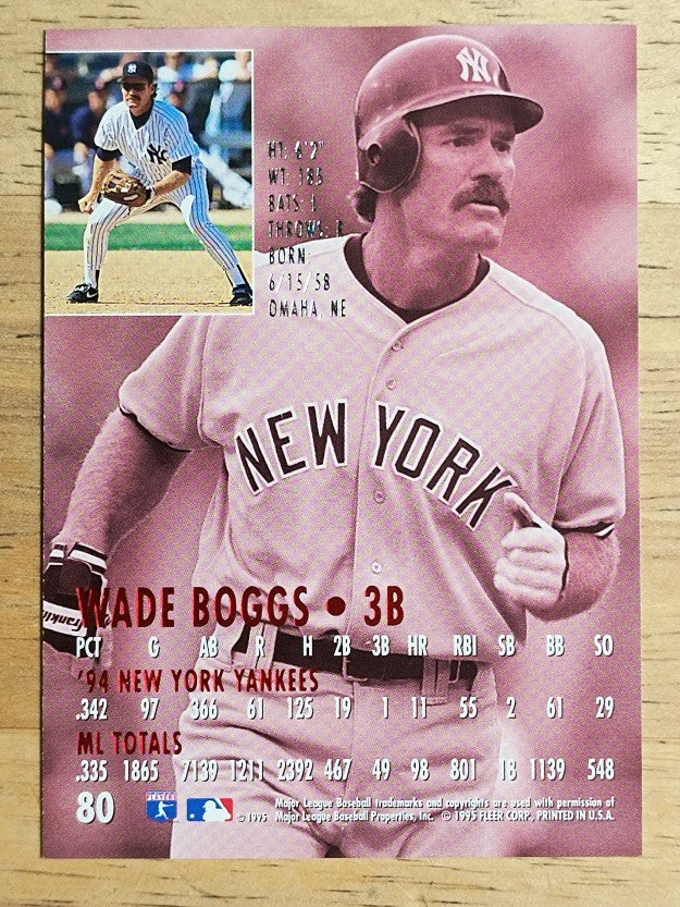 1995 Ultra Gold Medallion #80 Wade Boggs