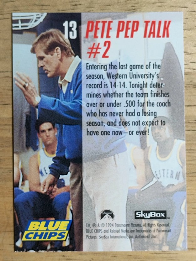 1994 SkyBox Premium Blue Chips #13 Pete Pep Talk 2