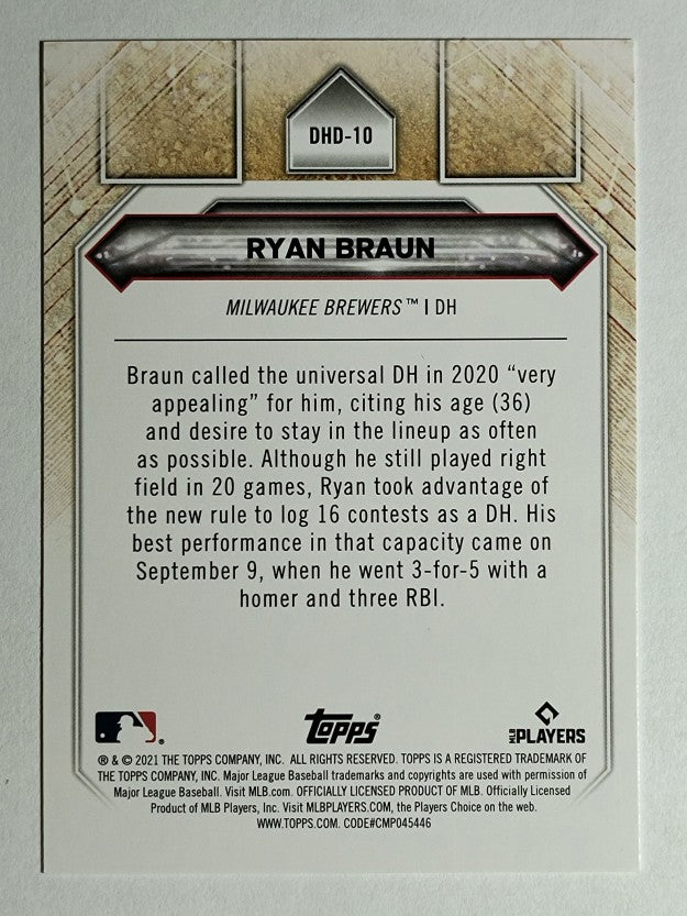 2021 Topps DH Debuts #DHD10 Ryan Braun