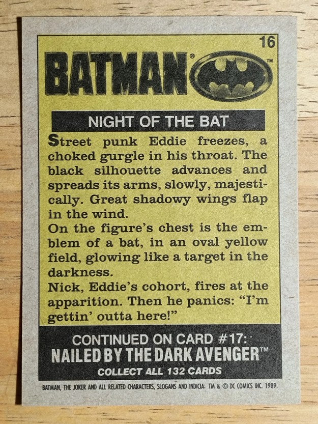 1989 Topps Batman Movie #16 Night of the Bat