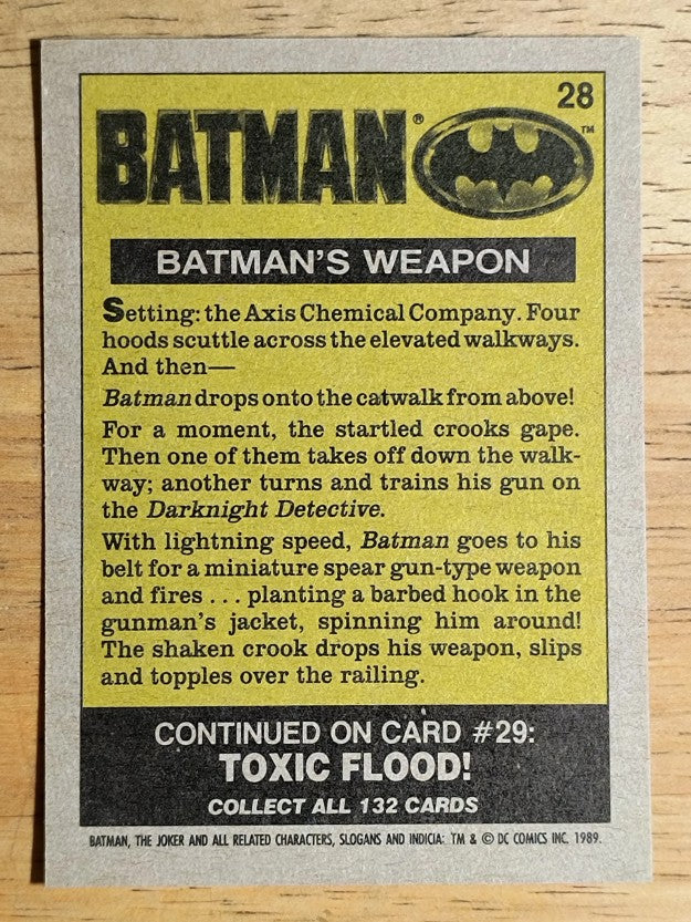 1989 Topps Batman Movie #28 Batman's Weapon