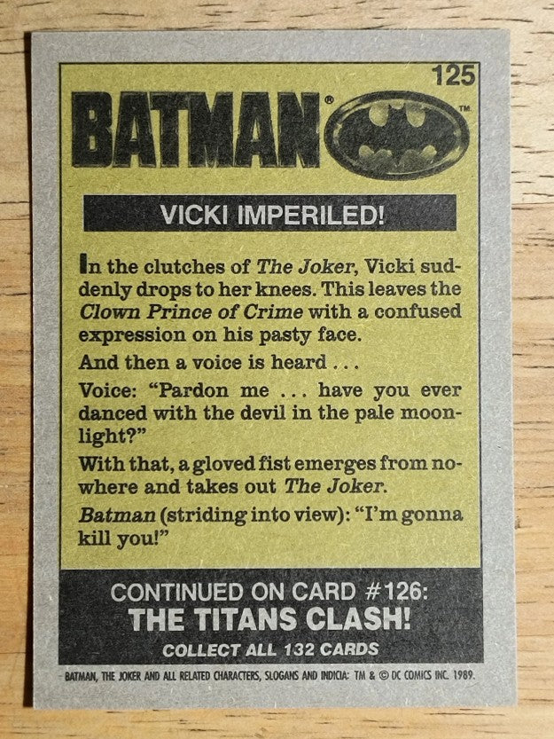 1989 Topps Batman Movie #125 Vicki Imperiled