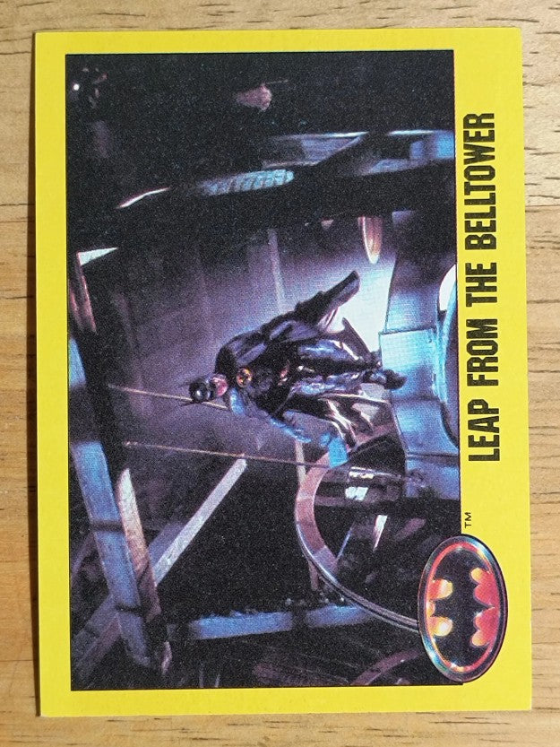 1989 Topps Batman Movie #145 Leap from the Belltower