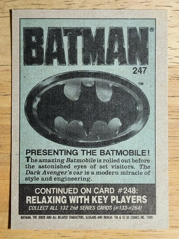 1989 Topps Batman Movie #247 Presenting the Batmobile