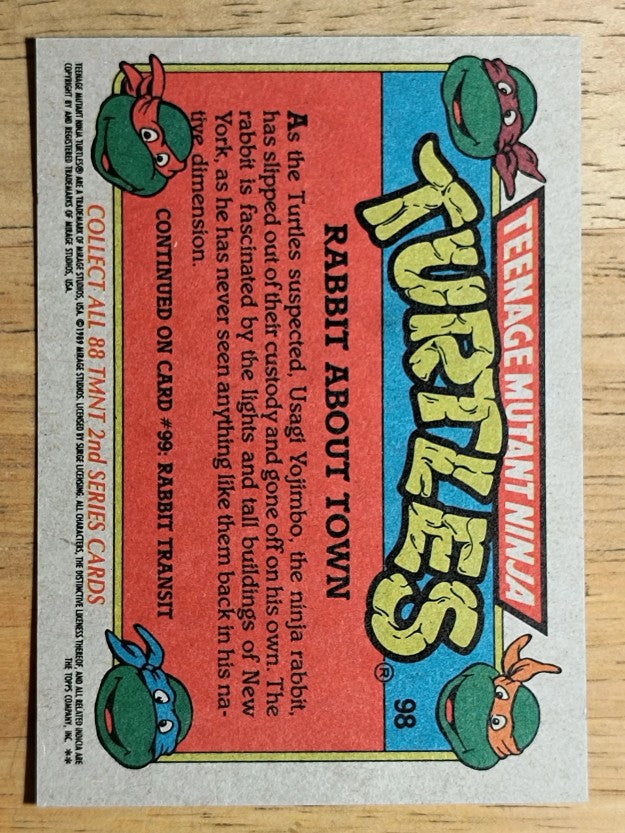 1989 Topps Teenage Mutant Ninja Turtles #98 Rabbit About Town