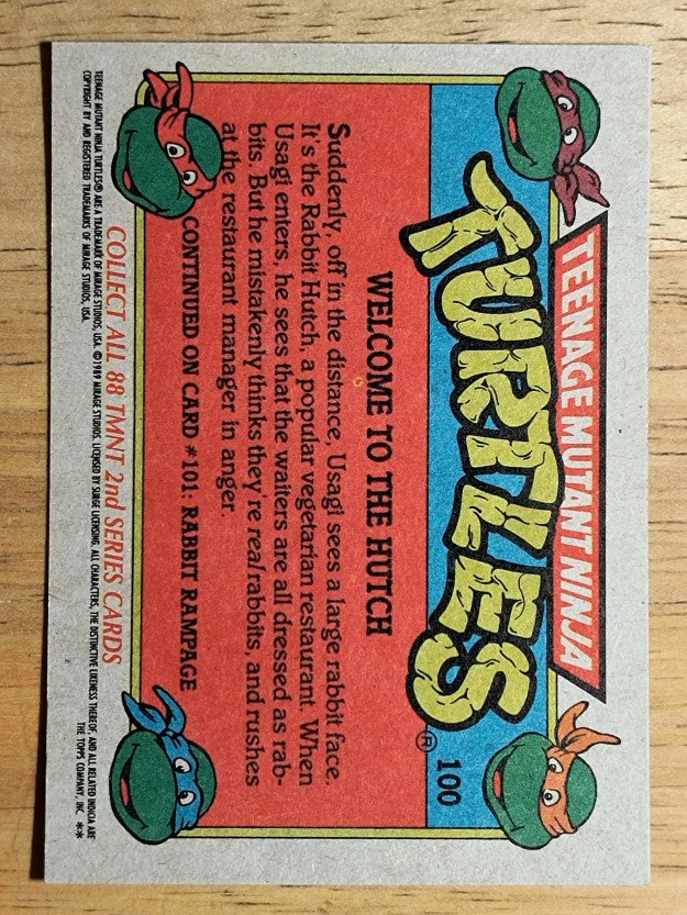 1989 Topps Teenage Mutant Ninja Turtles #100 Welcome to the Hutch