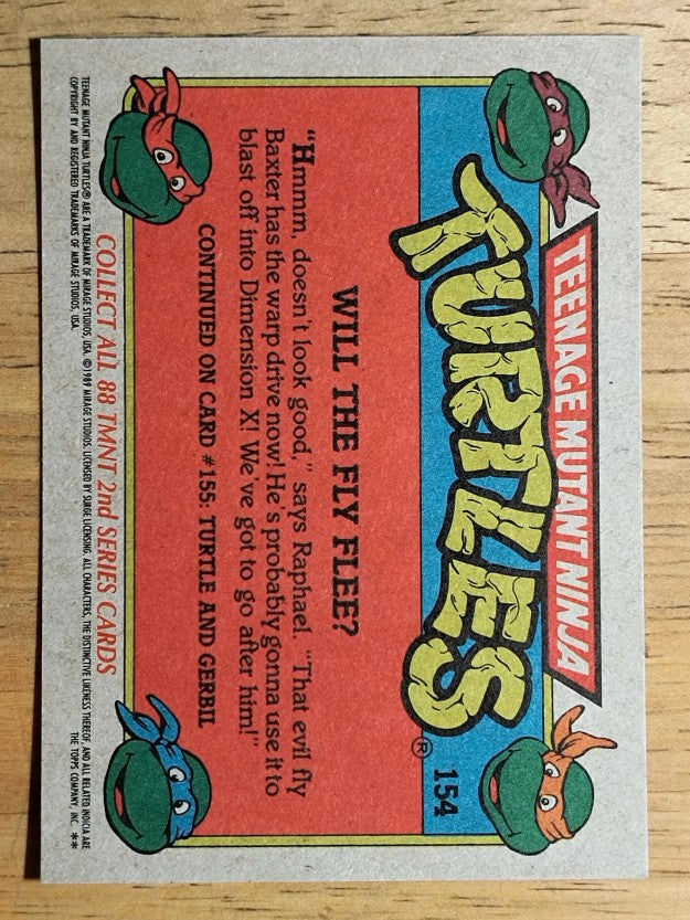 1989 Topps Teenage Mutant Ninja Turtles #154 Will the Fly Flee?