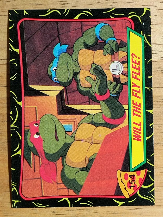 1989 Topps Teenage Mutant Ninja Turtles #154 Will the Fly Flee?