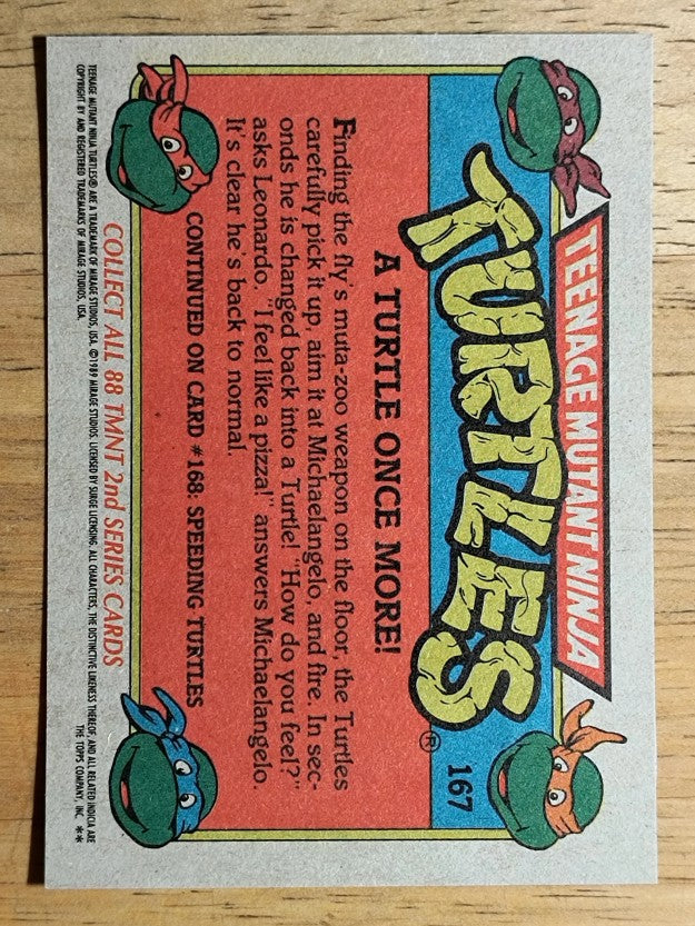 1989 Topps Teenage Mutant Ninja Turtles #167 A Turtle Once More!