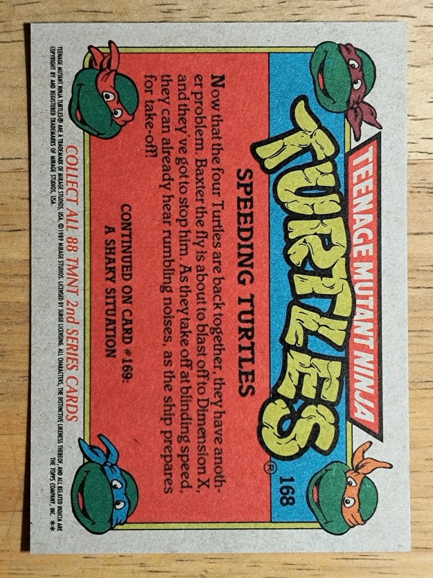 1989 Topps Teenage Mutant Ninja Turtles #168 Speeding Turtles