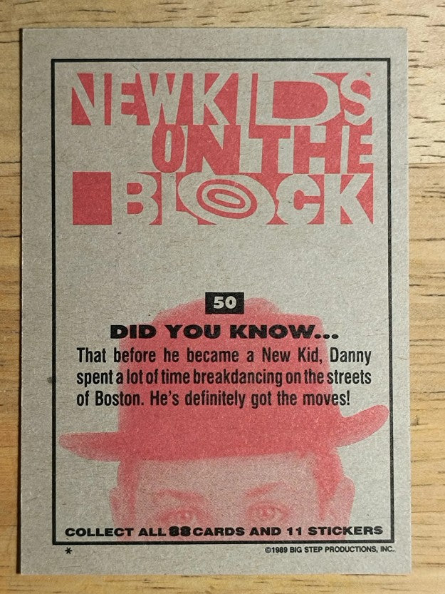 1989-90 Topps New Kids on the Block #50c Did You Know (star mid bottom)