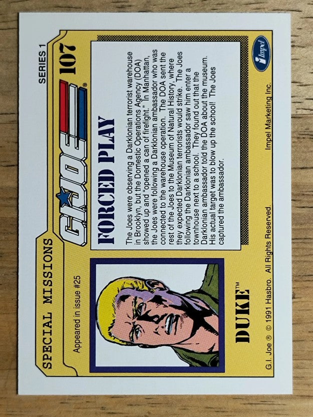 1991 Impel G.I. Joe #107 Forced Play