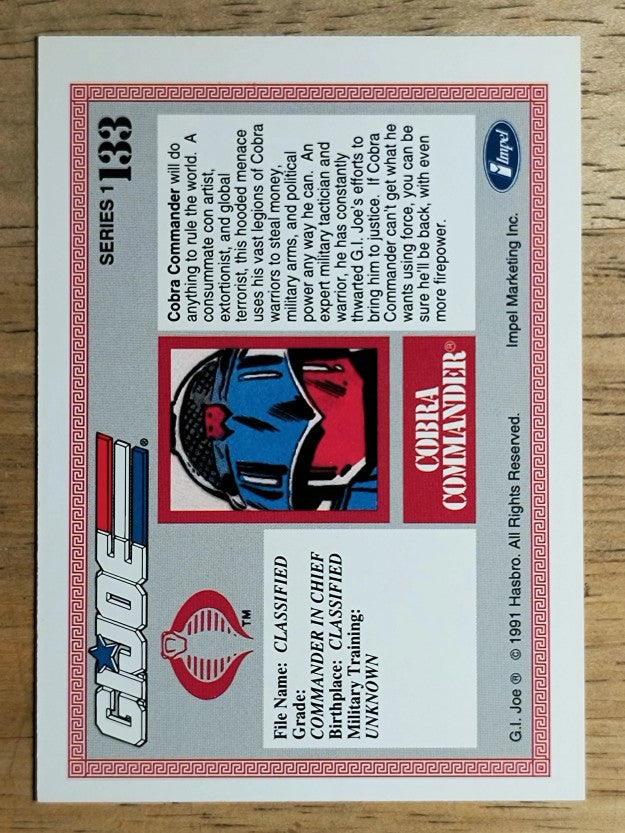 1991 Impel G.I. Joe #133 Cobra Commander