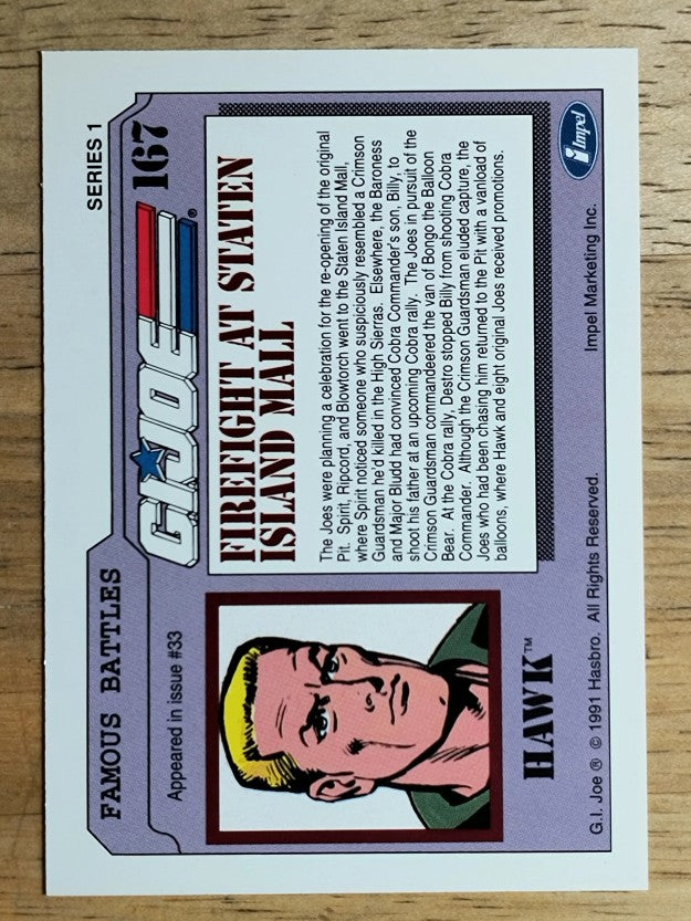 1991 Impel G.I. Joe #167 Firefight at Staten Island Mall