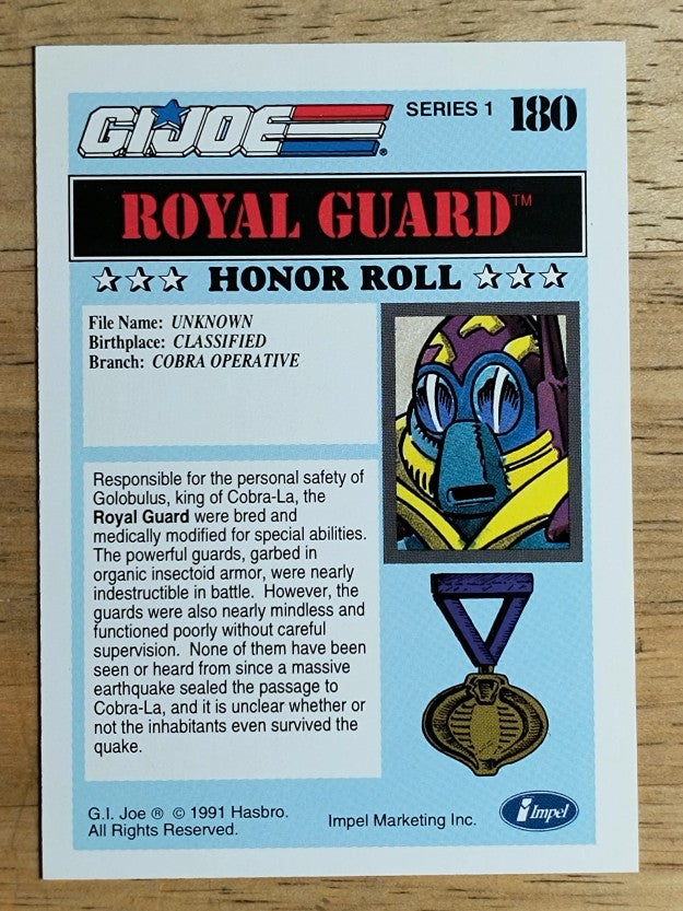 1991 Impel G.I. Joe #180 Royal Guard