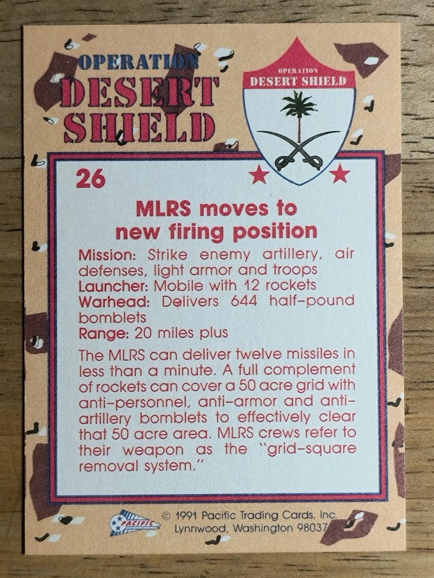 1991 Pacific Operation Desert Shield #26 Multiple Launch Rocket System
