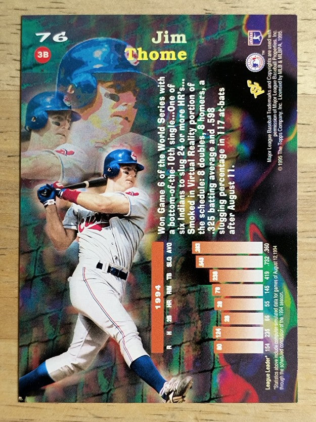 1995 Stadium Club Virtual Reality #76 Jim Thome