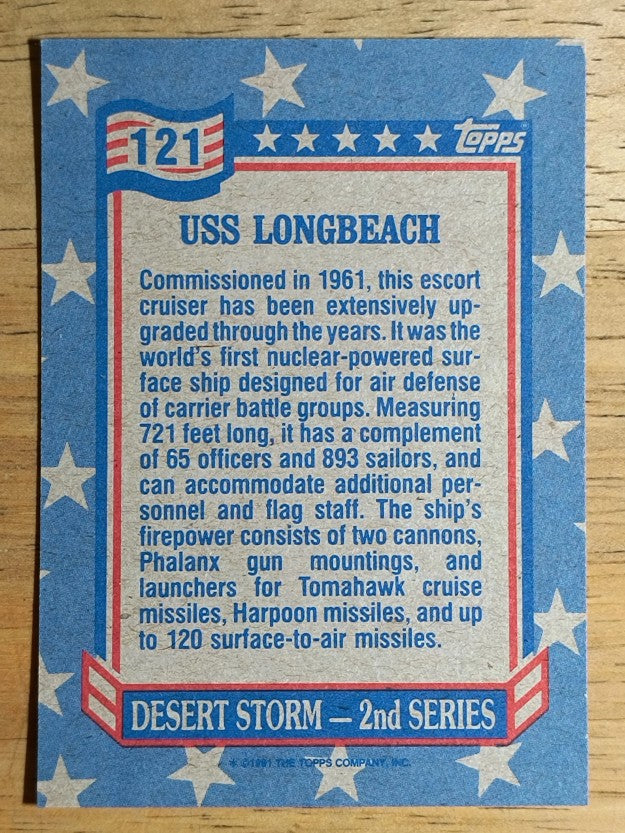 1991 Topps Desert Storm #121 USS Longbeach